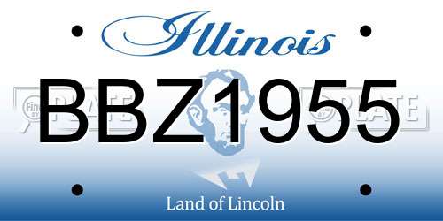 BBZ1955 Illinois License Plate