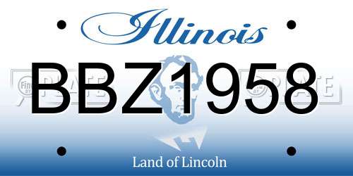 BBZ1958 Illinois License Plate
