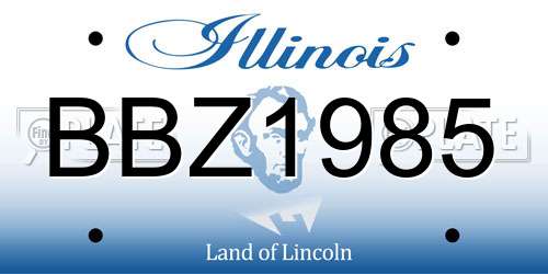 BBZ1985 Illinois License Plate