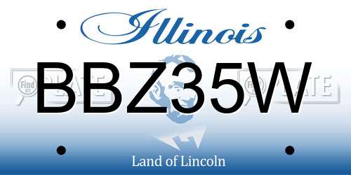 BBZ35W Illinois License Plate