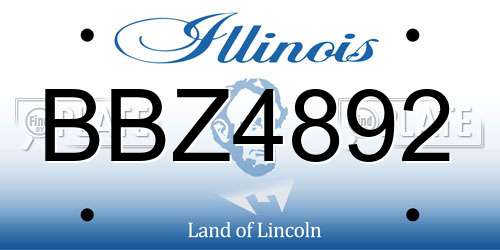 BBZ4892 Illinois License Plate