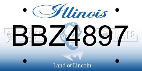 BBZ4897 Illinois License Plate