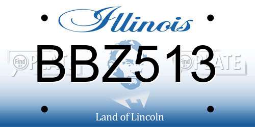 BBZ513 Illinois License Plate
