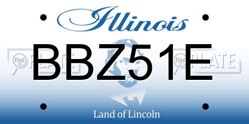 BBZ51E Illinois License Plate