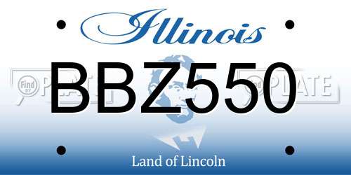 BBZ550 Illinois License Plate