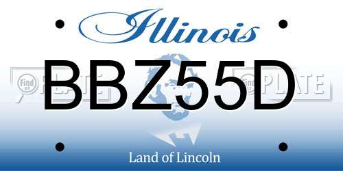 BBZ55D Illinois License Plate