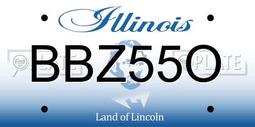 BBZ55O Illinois License Plate