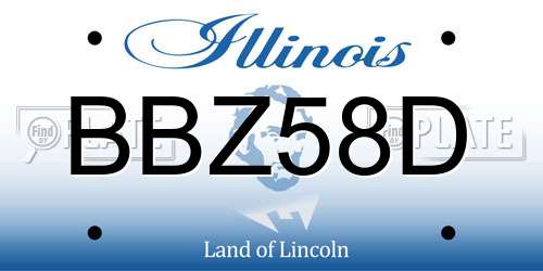 BBZ58D Illinois License Plate