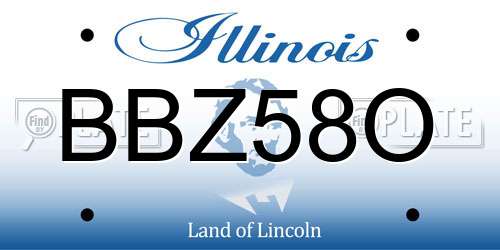 BBZ58O Illinois License Plate