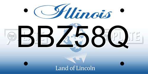 BBZ58Q Illinois License Plate