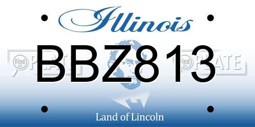BBZ813 Illinois License Plate