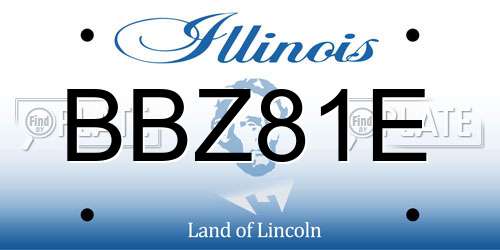 BBZ81E Illinois License Plate