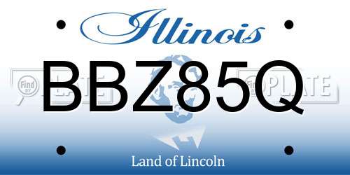 BBZ85Q Illinois License Plate