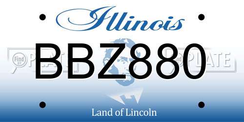 BBZ880 Illinois License Plate