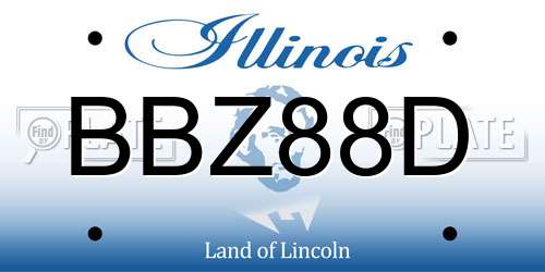 BBZ88D Illinois License Plate
