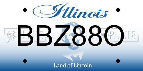 BBZ88O Illinois License Plate