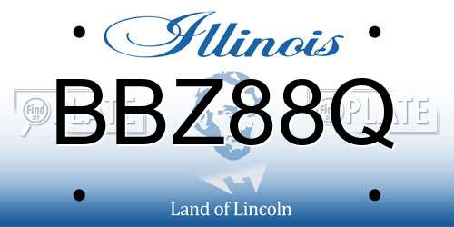 BBZ88Q Illinois License Plate