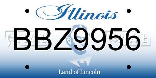 BBZ9956 Illinois License Plate