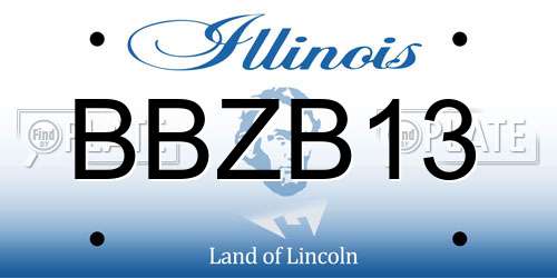 BBZB13 Illinois License Plate