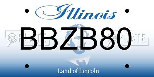 BBZB80 Illinois License Plate