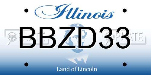 BBZD33 Illinois License Plate