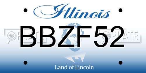 BBZF52 Illinois License Plate