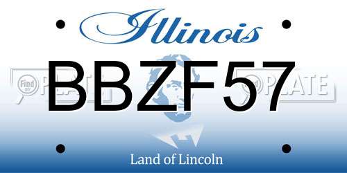 BBZF57 Illinois License Plate