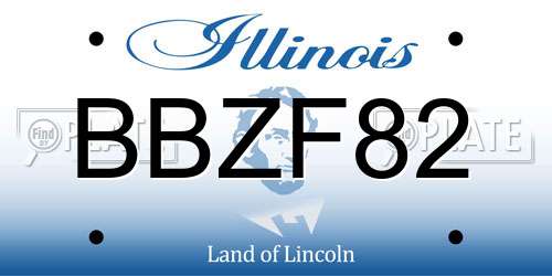 BBZF82 Illinois License Plate