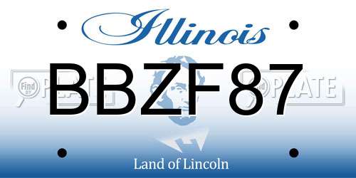 BBZF87 Illinois License Plate