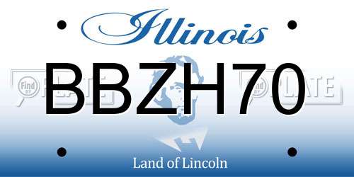 BBZH70 Illinois License Plate