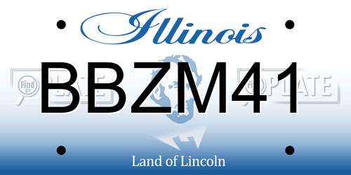 BBZM41 Illinois License Plate