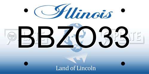 BBZO33 Illinois License Plate