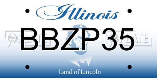 BBZP35 Illinois License Plate