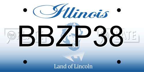 BBZP38 Illinois License Plate
