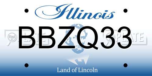 BBZQ33 Illinois License Plate