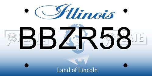 BBZR58 Illinois License Plate