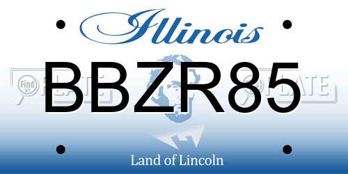 BBZR85 Illinois License Plate