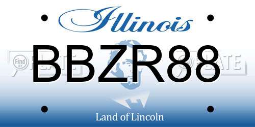 BBZR88 Illinois License Plate