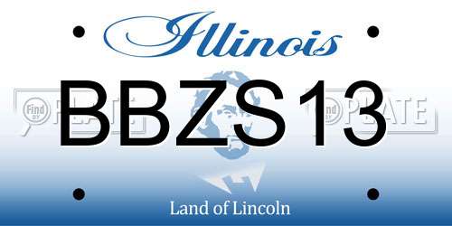 BBZS13 Illinois License Plate