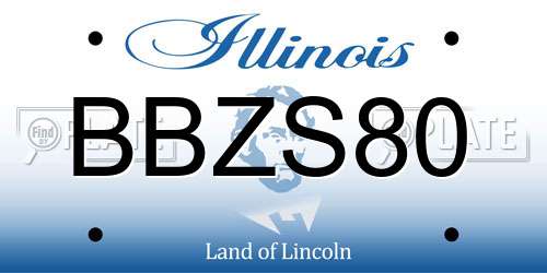 BBZS80 Illinois License Plate