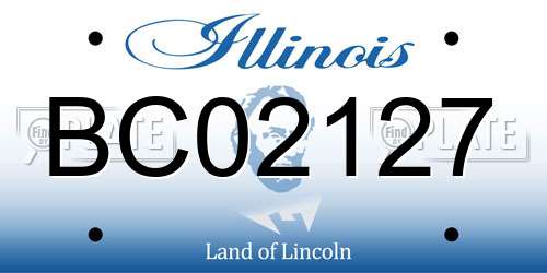 BC02127 Illinois License Plate