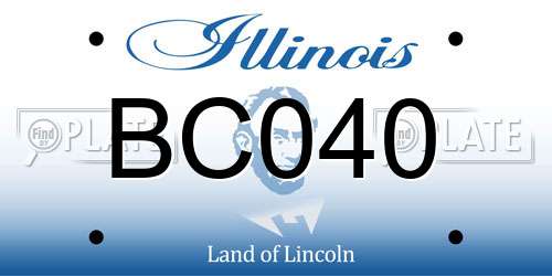 BC040 Illinois License Plate
