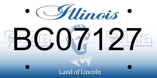 BC07127 Illinois License Plate