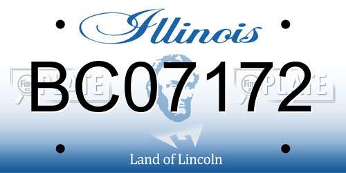 BC07172 Illinois License Plate
