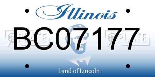 BC07177 Illinois License Plate