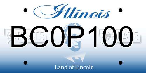 BC0P100 Illinois License Plate