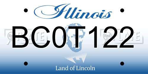 BC0T122 Illinois License Plate