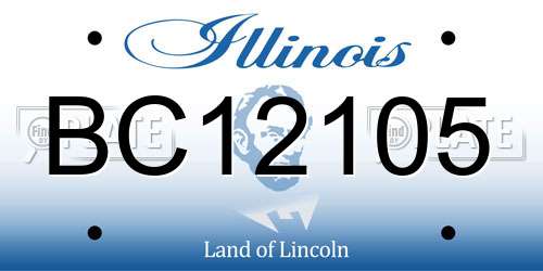 BC12105 Illinois License Plate