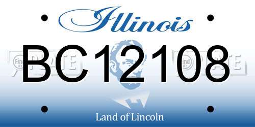 BC12108 Illinois License Plate