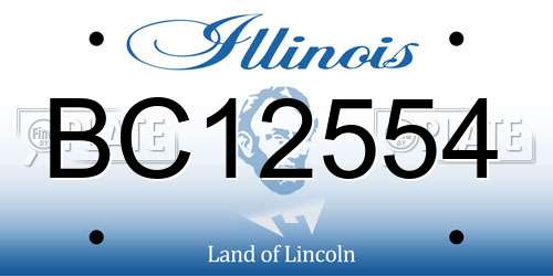 BC12554 Illinois License Plate